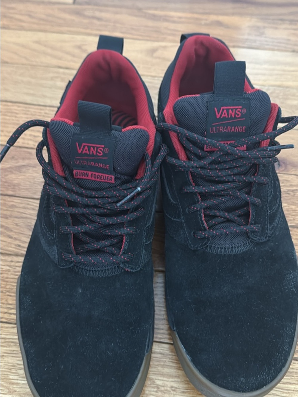 Vans UltraRange Men’s Black Suede Sneakers with Red Interior